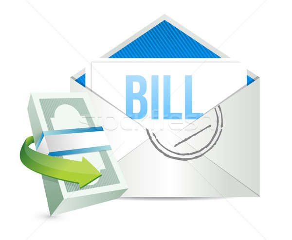 envelope and bill documents illustration design over white Stock photo © alexmillos