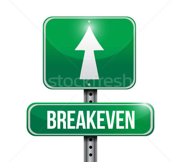 Stock photo: breakeven road sign illustrations design
