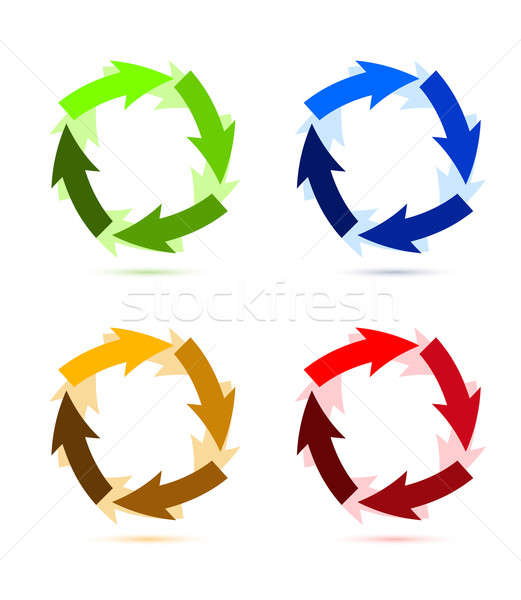 A Colourful Circular Arrow Illustration Stock photo © alexmillos
