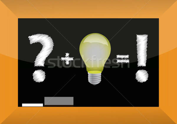 Concept of problem solving by good idea on blackboard Stock photo © alexmillos