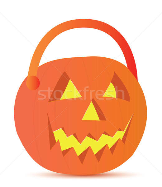 halloween basket illustration design over white Stock photo © alexmillos