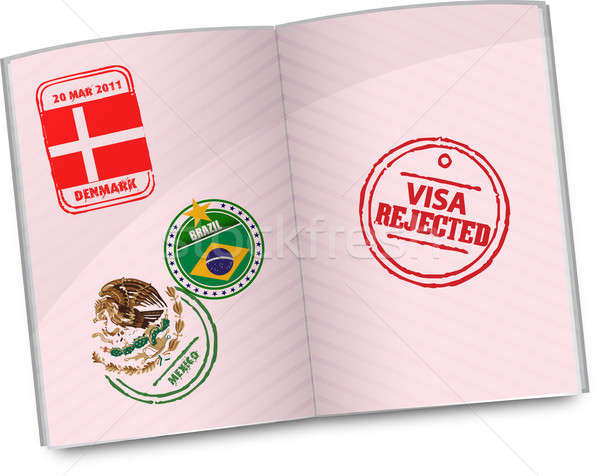 Paszport wizy pieczęć tle dokumentu ścieżka Zdjęcia stock © alexmillos