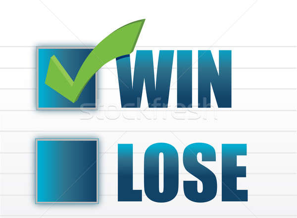 Győzelem vs elveszít illusztráció terv felirat Stock fotó © alexmillos