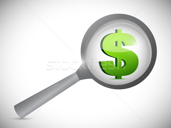dollar currency symbol under review illustration design over whi Stock photo © alexmillos