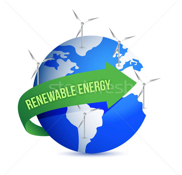 Renewal energy globe concept illustration design over white Stock photo © alexmillos