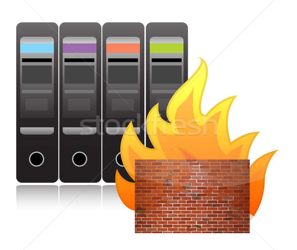 Serverul firewall calculator perete tehnologie securitate Imagine de stoc © alexmillos