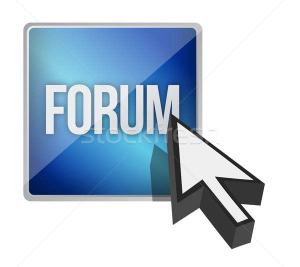 Forum bouton curseur illustration design blanche [[stock_photo]] © alexmillos