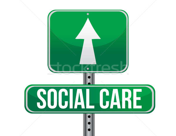 social care road sign Stock photo © alexmillos