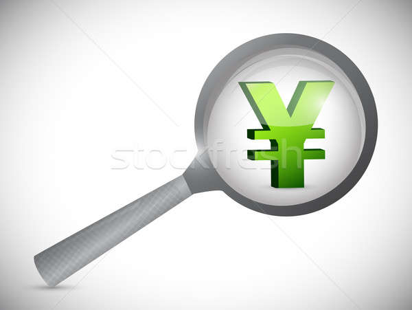 Yen monnaie symbole illustration design blanche [[stock_photo]] © alexmillos