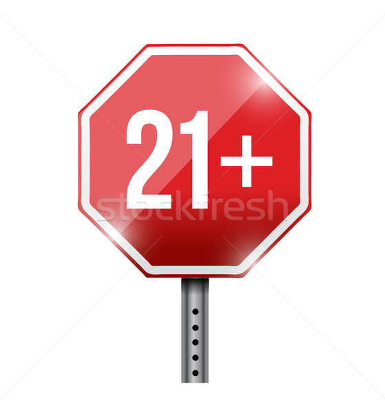 over 21 road sign illustration design over a white background Stock photo © alexmillos