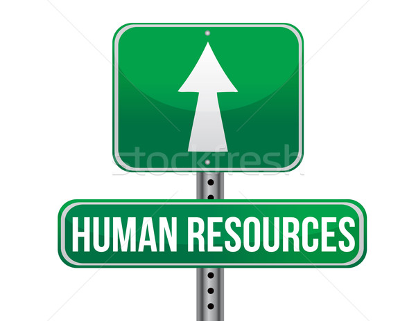 human resources road sign illustration design over a white backg Stock photo © alexmillos