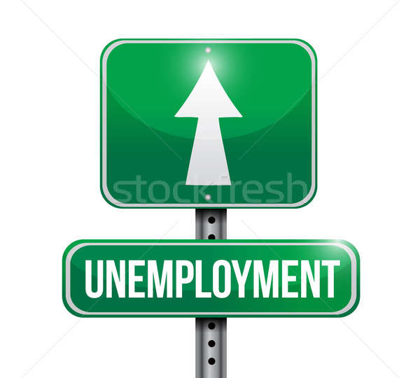 безработица дорожный знак иллюстрация дизайна белый бизнеса Сток-фото © alexmillos