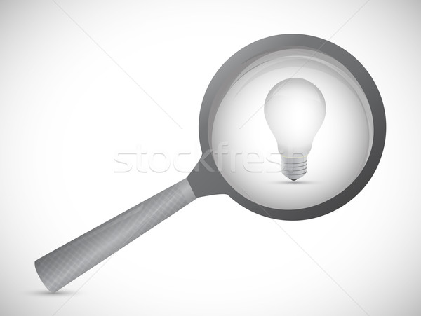 Stockfoto: Vergrootglas · tonen · idee · woord · witte · licht