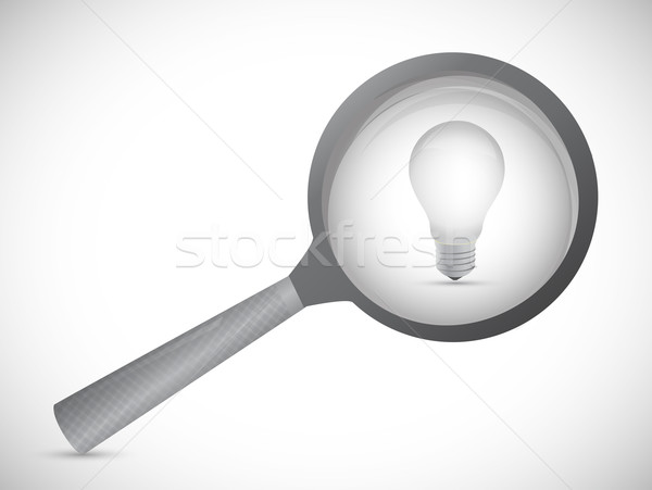 Foto stock: Lupa · idea · palabra · blanco · luz