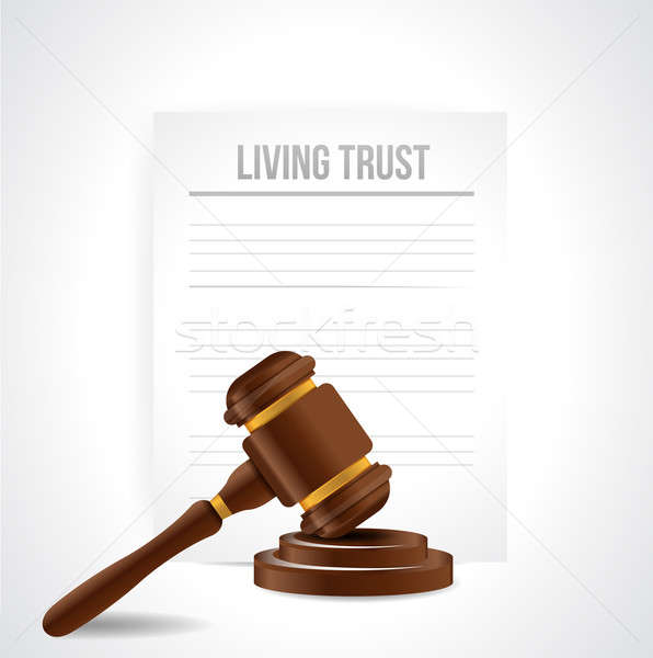 living trust legal document illustration design over a white bac Stock photo © alexmillos