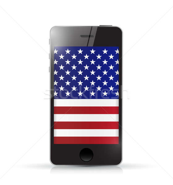 phone with us flag illustration design over a white background Stock photo © alexmillos