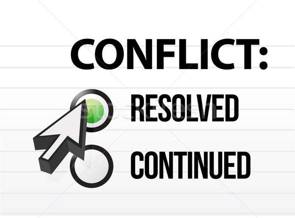 Conflict resolved question and answer selection Stock photo © alexmillos