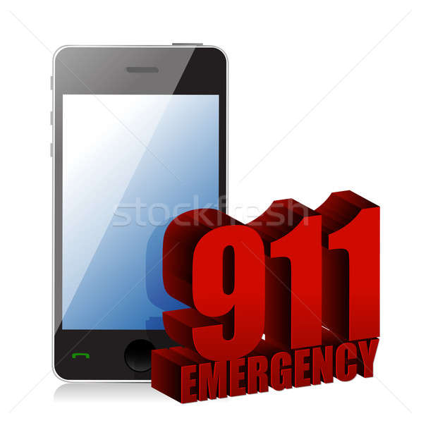 Emergency Phone illustration design over a white background Stock photo © alexmillos