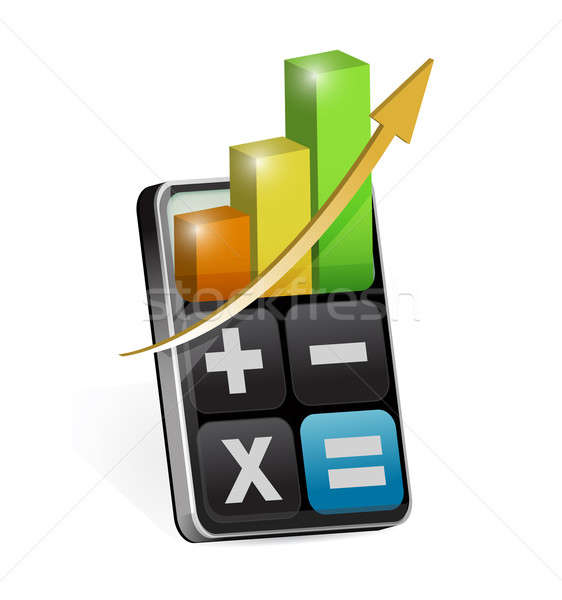 calculator with business profits illustration design over a whit Stock photo © alexmillos