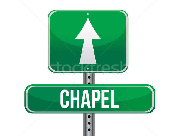 chapel road sign Stock photo © alexmillos
