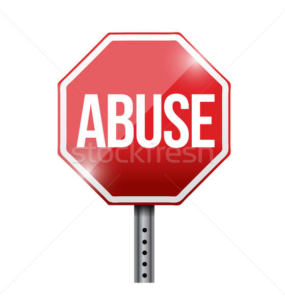stop abuse road sign illustration design over a white background Stock photo © alexmillos