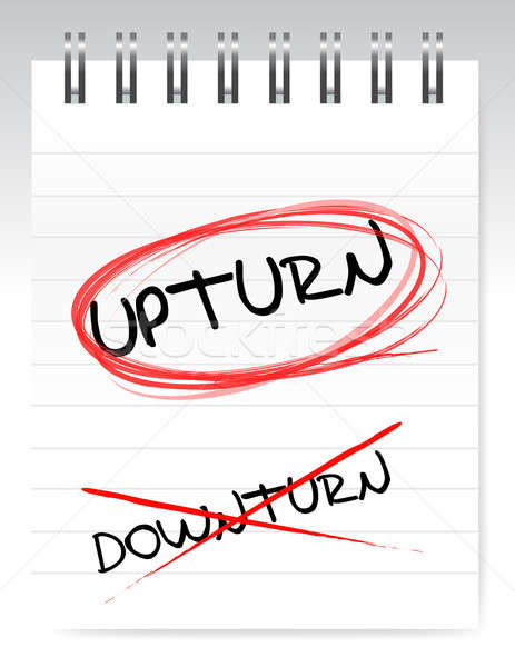 Upturn, crossed out the word downturn illustration design Stock photo © alexmillos