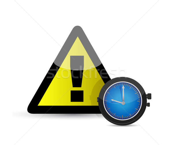 Alerter symbole bleu blanche horloge temps [[stock_photo]] © alexmillos