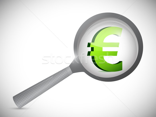 euro currency symbol under review illustration design over white Stock photo © alexmillos