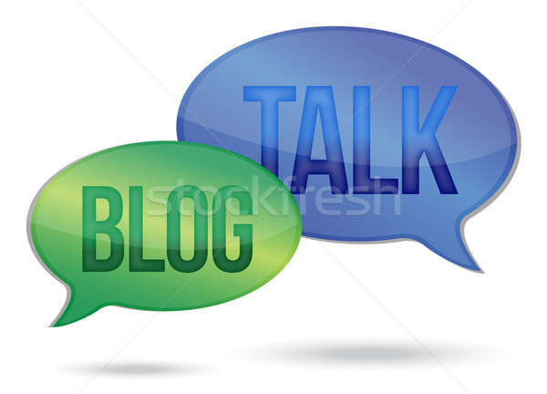 talking and blogging messages illustration design over white Stock photo © alexmillos