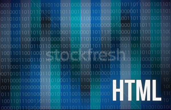 HTML Abstract on Blue Background Digital Tech Stock photo © alexmillos