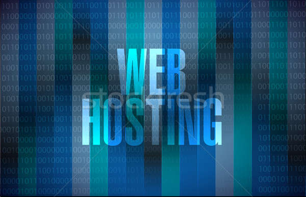 Háló hosting bináris felirat illusztráció grafikai tervezés Stock fotó © alexmillos