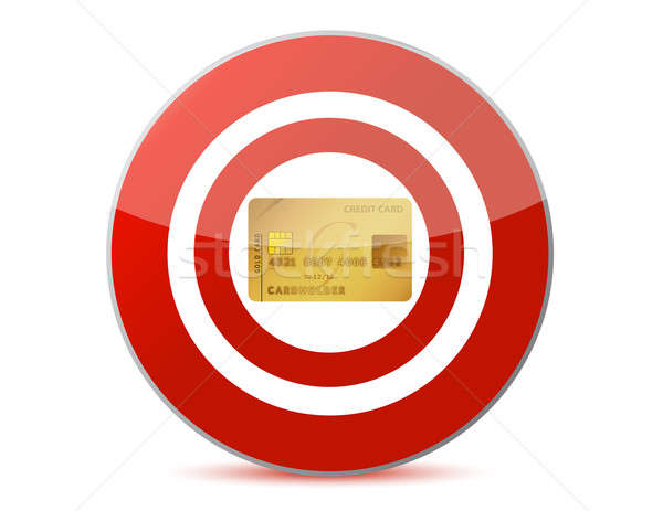 Target a credit card illustration design over white Stock photo © alexmillos