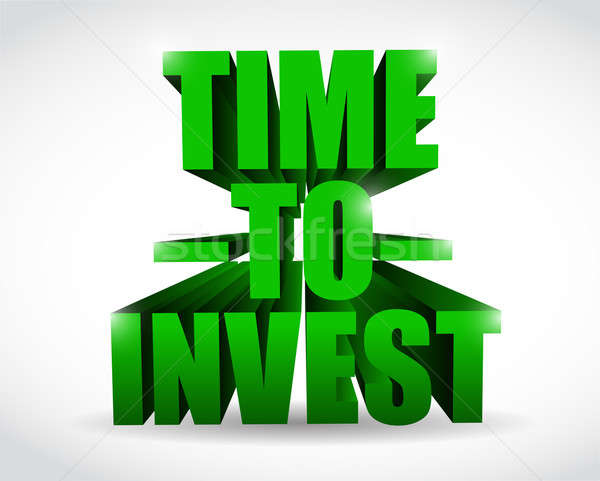 time to invest text illustration design over white Stock photo © alexmillos