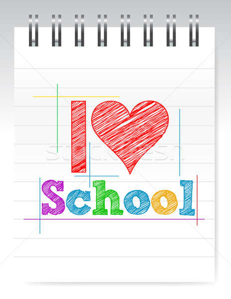 i love school sign illustration design over white Stock photo © alexmillos
