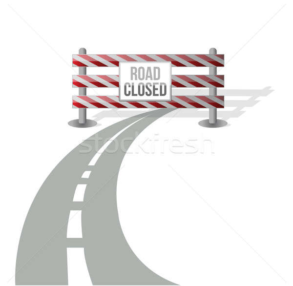 Closed road illustration design over white background Stock photo © alexmillos