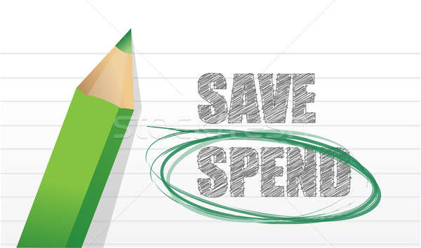 Spend instead of Save illustration design over white Stock photo © alexmillos