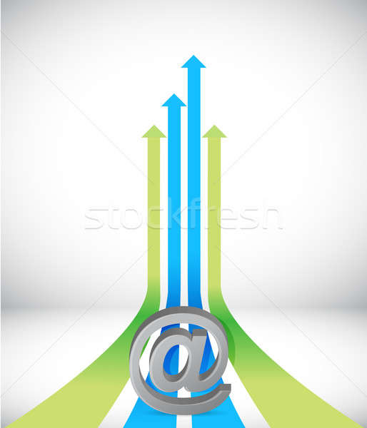 internet Arrow rising toward same direction success concept illu Stock photo © alexmillos