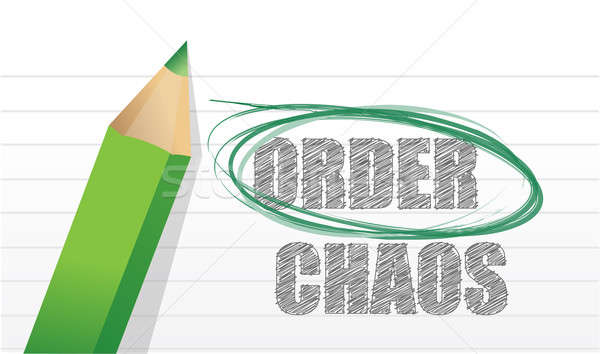 Um Chaos Illustration Design weiß Stock foto © alexmillos