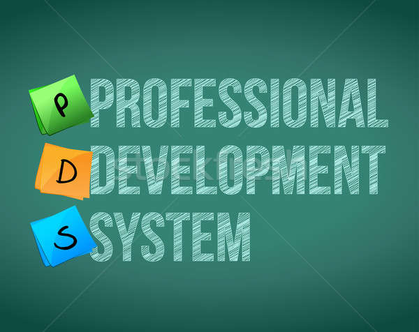 professional development system and posts on a blackboard Stock photo © alexmillos