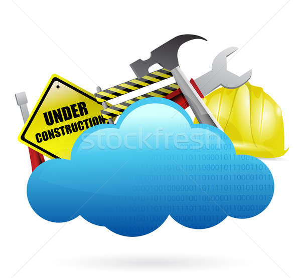 Under construction cloud computing concept Stock photo © alexmillos