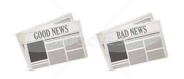 Good and bad news front cover newspaper  Stock photo © alexmillos
