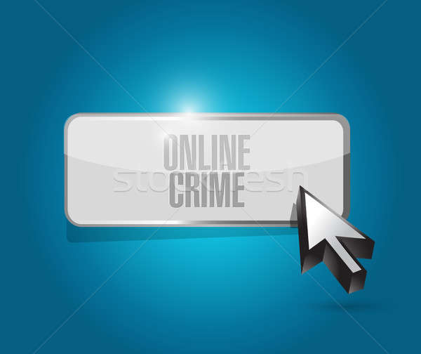 Foto stock: On-line · crime · botão · assinar · ilustração · projeto