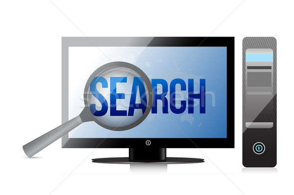 magnifier and search on a computer screen. Stock photo © alexmillos