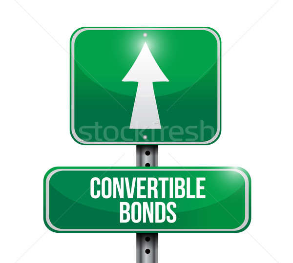 convertible bonds road sign illustrations design over white Stock photo © alexmillos
