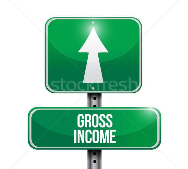 gross income road sign illustration design over white Stock photo © alexmillos