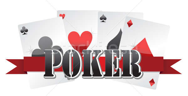 poker cards illustration design over a white background Stock photo © alexmillos