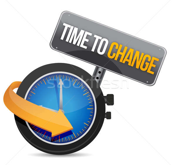 Time to change concept illustration design over white Stock photo © alexmillos