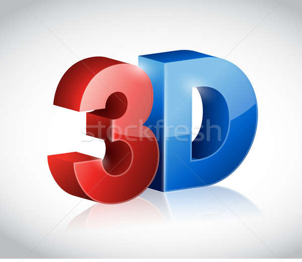 Ilustracja 3D słowo napisany czerwony niebieski Zdjęcia stock © alexmillos