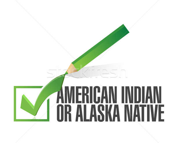 race selection. american indian. illustration design over a whit Stock photo © alexmillos