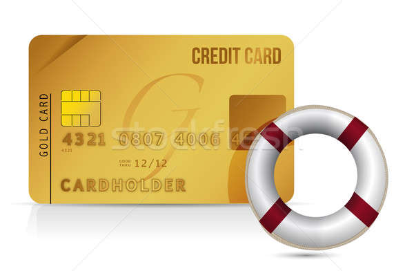Credit card sos lifesaver illustration Stock photo © alexmillos